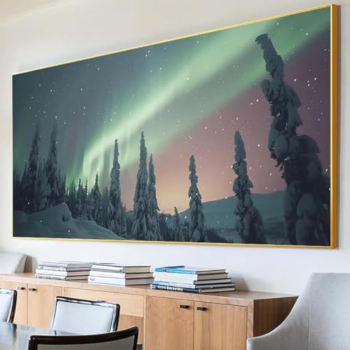 Diamond Painting Aurora Diamond Painting Erwachsene Groß XXL 100x200cm Diamant Painting Bilder Set, 5D Diamond Painting Landschaft, DIY Cross Stickerei Diamond-Painting Basteln für Wandzimmer Deko Z-8 von Peepezo