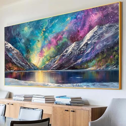 Diamond Painting Aurora Diamond Painting Erwachsene Groß XXL 30x60cm Diamant Painting Bilder Set, 5D Diamond Painting Landschaft, DIY Cross Stickerei Diamond-Painting Basteln für Wandzimmer Deko R-N von Peepezo