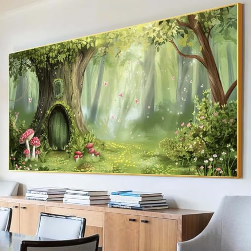 Diamond Painting Baum Diamond Painting Erwachsene Groß XXL 60x120cm Diamant Painting Bilder Set, 5D Diamond Painting Baumhaus, DIY Cross Stickerei Diamond-Painting Basteln Wandzimmer Deko Geschenk 0-R von Peepezo