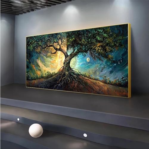 Diamond Painting Baum des Lebens Malen Nach Zahlen Erwachsene 5D Diamant Painting Bilder Kinder DIY Diamond Art Malerei Dimondpaintin Groß XXL Full Drill Stickerei für Home Wanddeko Gifts 30x70cm von Peepezo