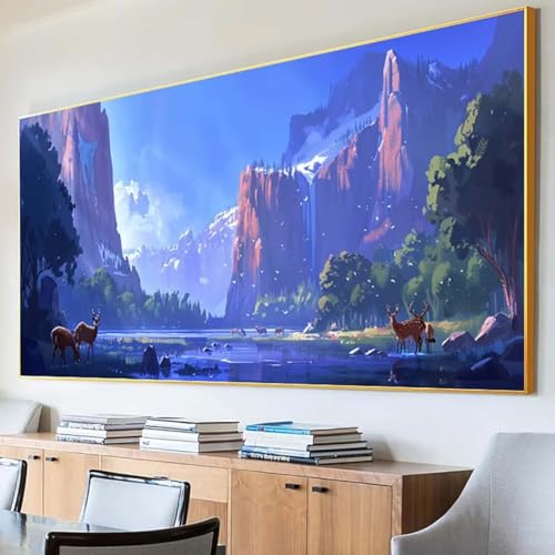 Diamond Painting Berg Diamond Painting Erwachsene Groß XXL 100x200cm Diamant Painting Bilder Set, 5D Diamond Painting Landschaft, DIY Cross Stickerei Diamond-Painting Basteln für Wandzimmer Deko 2-D von Peepezo