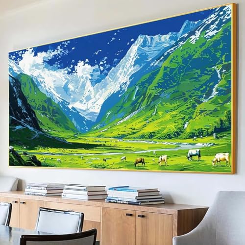 Diamond Painting Berg Diamond Painting Erwachsene Groß XXL 50x100cm Diamant Painting Bilder Set, 5D Diamond Painting Landschaft, DIY Cross Stickerei Diamond-Painting Basteln für Wandzimmer Deko 0-F von Peepezo