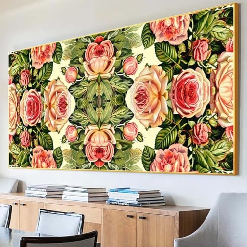 Diamond Painting Blatt Diamond Painting Erwachsene Groß XXL 100x200cm Diamant Painting Bilder Set, 5D Diamond Painting Blume, DIY Cross Stickerei Diamond-Painting Basteln, Wandzimmer Deko Geschenk Y-8 von Peepezo