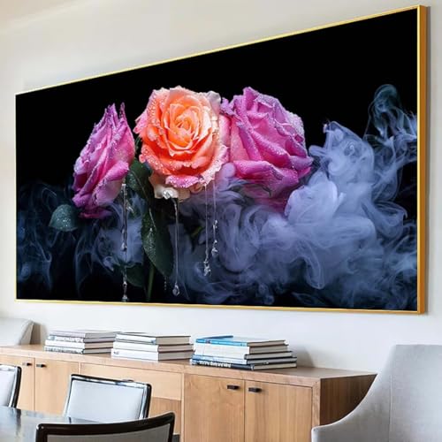 Diamond Painting Blume Diamond Painting Erwachsene Groß XXL 100x200cm Diamant Painting Bilder Set, 5D Diamond Painting Rose, DIY Cross Stickerei Diamond-Painting Basteln, Wandzimmer Deko Geschenk 8-2 von Peepezo