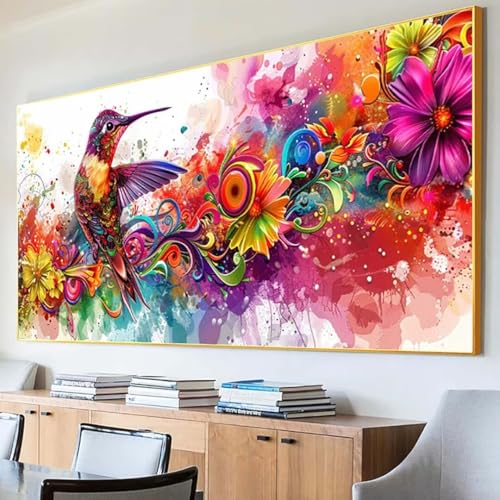 Diamond Painting Blume Diamond Painting Erwachsene Groß XXL 30x60cm Diamant Painting Bilder Set, 5D Diamond Painting Vogel, DIY Cross Stickerei Diamond-Painting Basteln, Wandzimmer Deko Geschenk 9-Z von Peepezo