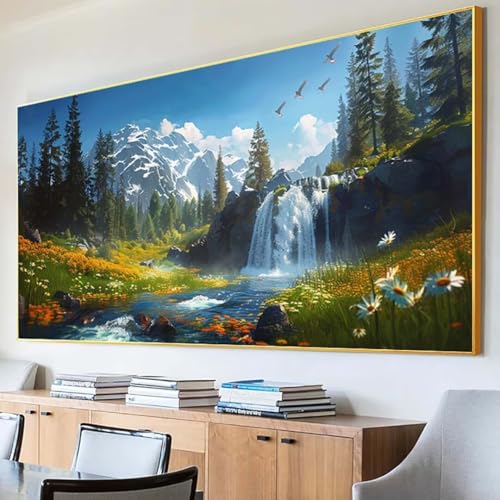 Diamond Painting Fallen Diamond Painting Erwachsene Groß XXL 100x200cm Diamant Painting Bilder Set, 5D Diamond Painting Landschaft, DIY Cross Stickerei Diamond-Painting Basteln für Wandzimmer Deko K-S von Peepezo