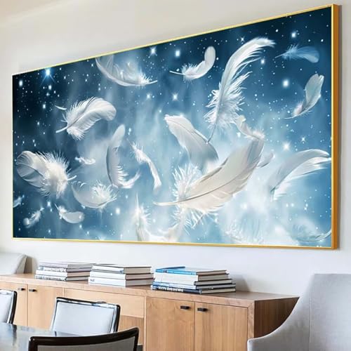 Diamond Painting Feder Diamond Painting Erwachsene Groß XXL 100x200cm Diamant Painting Bilder Set, 5D Diamond Painting Landschaft, DIY Cross Stickerei Diamond-Painting Basteln für Wandzimmer Deko F-W von Peepezo