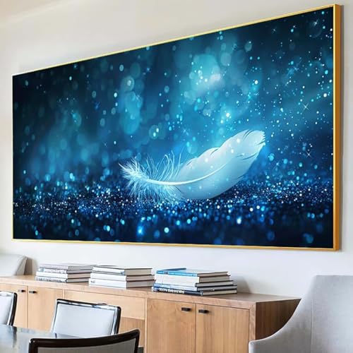 Diamond Painting Feder Diamond Painting Erwachsene Groß XXL 50x100cm Diamant Painting Bilder Set, 5D Diamond Painting Sternenhimmel, DIY Cross Stickerei Diamond-Painting Basteln, Wandzimmer Deko 3-U von Peepezo