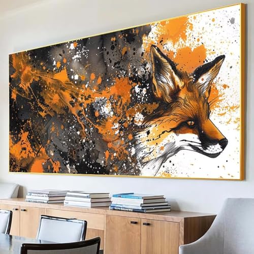 Diamond Painting Fuchs Diamond Painting Erwachsene Groß XXL 100x200cm Diamant Painting Bilder Set, 5D Diamond Painting Tier, DIY Cross Stickerei Diamond-Painting Basteln, Wandzimmer Deko Geschenk P-M von Peepezo