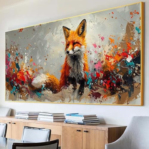 Diamond Painting Fuchs Diamond Painting Erwachsene Groß XXL 40x80cm Diamant Painting Bilder Set, 5D Diamond Painting Blume, DIY Cross Stickerei Diamond-Painting Basteln, Wandzimmer Deko Geschenk H-T von Peepezo