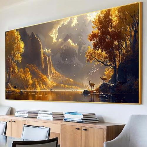 Diamond Painting Herbst Diamond Painting Erwachsene Groß XXL 100x200cm Diamant Painting Bilder Set, 5D Diamond Painting Landschaft, DIY Cross Stickerei Diamond-Painting Basteln für Wandzimmer Deko 7-R von Peepezo