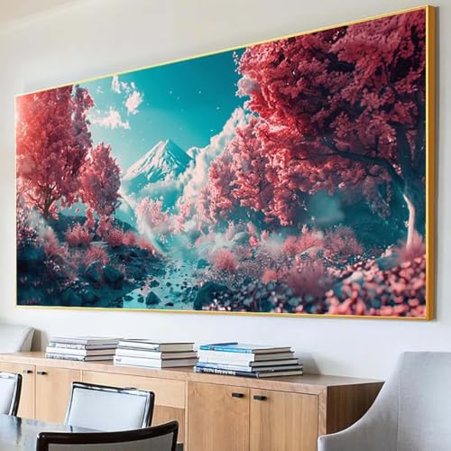 Diamond Painting Japan Diamond Painting Erwachsene Groß XXL 80x160cm Diamant Painting Bilder Set, 5D Diamond Painting Vulkan Fuji, DIY Cross Stickerei Diamond-Painting Basteln für Wandzimmer Deko 8-2 von Peepezo