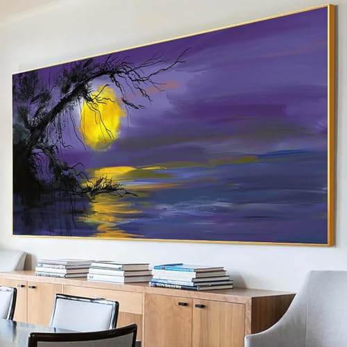 Diamond Painting Landschaft Diamond Painting Erwachsene Groß XXL 100x200cm Diamant Painting Bilder Set, 5D Diamond Painting Mond, DIY Cross Stickerei Diamond-Painting Basteln für Wandzimmer Deko 6-F von Peepezo