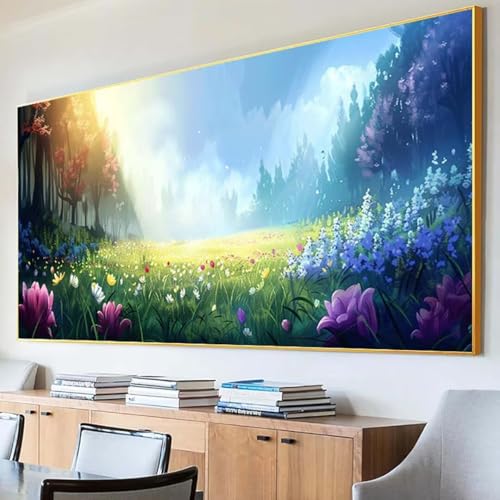 Diamond Painting Landschaft Diamond Painting Erwachsene Groß XXL 30x60cm Diamant Painting Bilder Set, 5D Diamond Painting Baum, DIY Cross Stickerei Diamond-Painting Basteln für Wandzimmer Deko M-7 von Peepezo