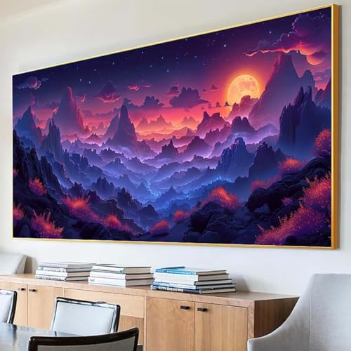 Diamond Painting Landschaft Diamond Painting Erwachsene Groß XXL 30x60cm Diamant Painting Bilder Set, 5D Diamond Painting Berg, DIY Cross Stickerei Diamond-Painting Basteln für Wandzimmer Deko 9-0 von Peepezo