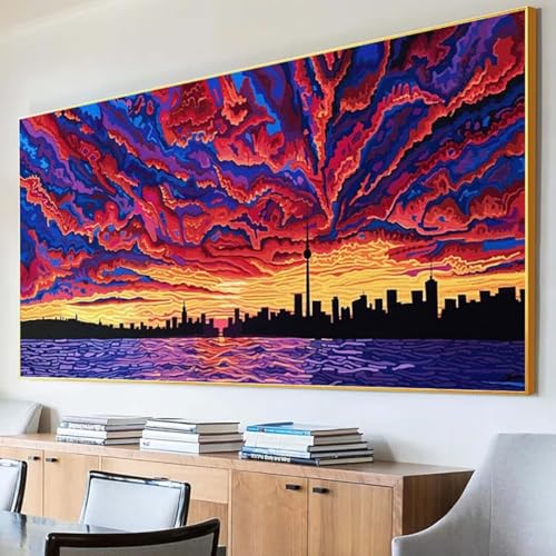 Diamond Painting Landschaft Diamond Painting Erwachsene Groß XXL 40x80cm Diamant Painting Bilder Set, 5D Diamond Painting Landschaft, DIY Cross Stickerei Diamond-Painting Basteln, Wandzimmer Deko 6-6 von Peepezo