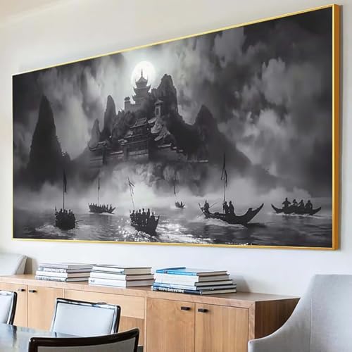 Diamond Painting Nachtansicht Diamond Painting Erwachsene Groß XXL 100x200cm Diamant Painting Bilder Set, 5D Diamond Painting Landschaft, DIY Cross Stickerei Diamond-Painting Basteln Zimmer Deko 0-J von Peepezo