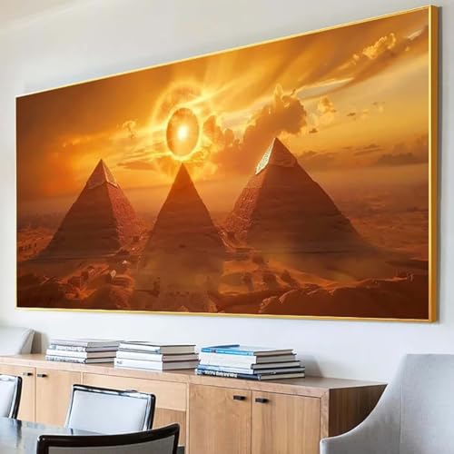 Diamond Painting Pyramide Diamond Painting Erwachsene Groß XXL 30x60cm Diamant Painting Bilder Set, 5D Diamond Painting äGypten, DIY Cross Stickerei Diamond-Painting Basteln für Wandzimmer Deko 1-9 von Peepezo