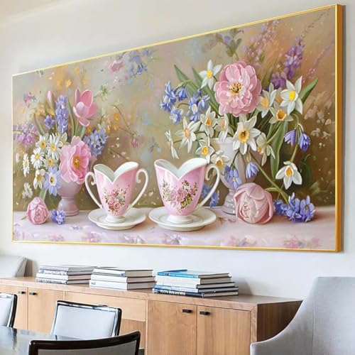 Diamond Painting Rose Diamond Painting Erwachsene Groß XXL 50x100cm Diamant Painting Bilder Set, 5D Diamond Painting Blume, DIY Cross Stickerei Diamond-Painting Basteln, Wandzimmer Deko Geschenk 9-7 von Peepezo