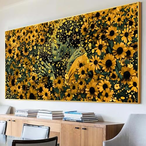 Diamond Painting Sonnenblume Diamond Painting Erwachsene Groß XXL 100x200cm Diamant Painting Bilder Set, 5D Diamond Painting Blume, DIY Cross Stickerei Diamond-Painting Basteln für Wandzimmer Deko 1-S von Peepezo