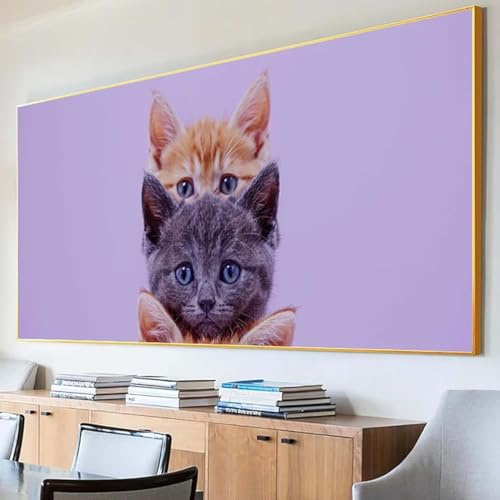 Diamond Painting Tier Diamond Painting Erwachsene Groß XXL 100x200cm Diamant Painting Bilder Set, 5D Diamond Painting Katze, DIY Cross Stickerei Diamond-Painting Basteln, Wandzimmer Deko Geschenk 3-1 von Peepezo