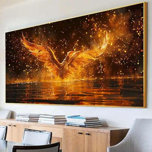 Diamond Painting Tier Diamond Painting Erwachsene Groß XXL 100x200cm Diamant Painting Bilder Set, 5D Diamond Painting PhöNix, DIY Cross Stickerei Diamond-Painting Basteln, Wandzimmer Deko Geschenk 5-J von Peepezo