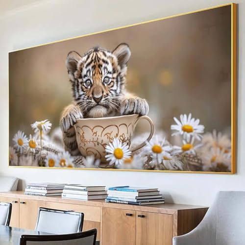 Diamond Painting Tier Diamond Painting Erwachsene Groß XXL 30x60cm Diamant Painting Bilder Set, 5D Diamond Painting Blume, DIY Cross Stickerei Diamond-Painting Basteln für Wandzimmer Deko Geschenk M-9 von Peepezo