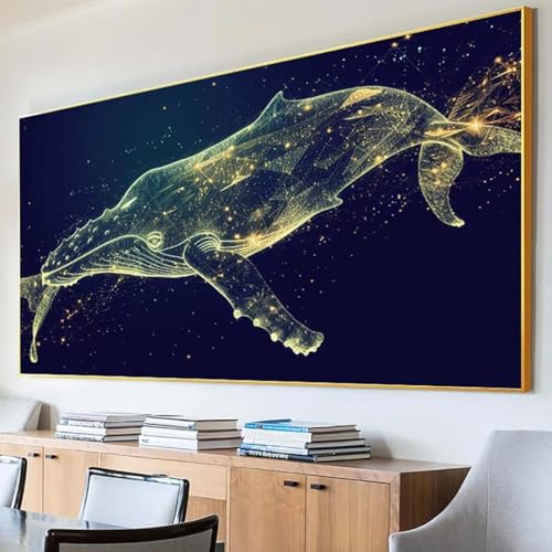 Diamond Painting Tier Diamond Painting Erwachsene Groß XXL 60x120cm Diamant Painting Bilder Set, 5D Diamond Painting Delphin, DIY Cross Stickerei Diamond-Painting Basteln, Wandzimmer Deko Geschenk Y-2 von Peepezo