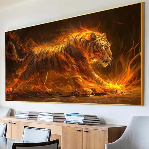 Diamond Painting Tier Diamond Painting Erwachsene Groß XXL 80x160cm Diamant Painting Bilder Set, 5D Diamond Painting Tiger, DIY Cross Stickerei Diamond-Painting Basteln, Wandzimmer Deko Geschenk G-J von Peepezo