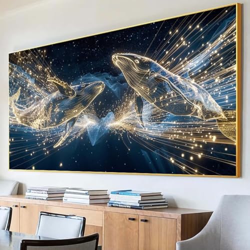 Diamond Painting Wal Diamond Painting Erwachsene Groß XXL 30x60cm Diamant Painting Bilder Set, 5D Diamond Painting Fisch, DIY Cross Stickerei Diamond-Painting Basteln für Wandzimmer Deko Geschenk O-R von Peepezo