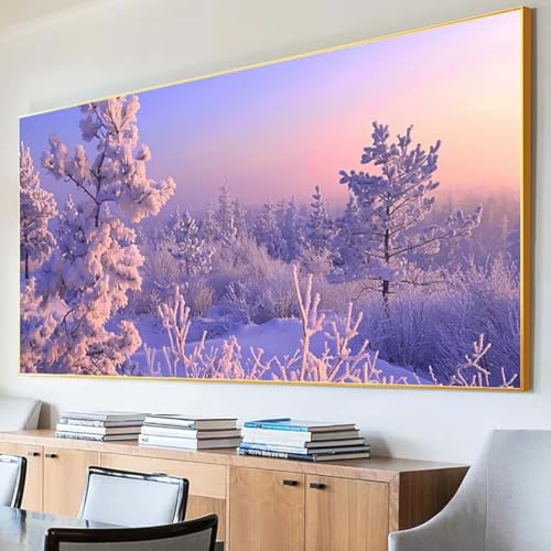 Diamond Painting Winter Diamond Painting Erwachsene Groß XXL 100x200cm Diamant Painting Bilder Set, 5D Diamond Painting Landschaft, DIY Cross Stickerei Diamond-Painting Basteln für Wandzimmer Deko 2-V von Peepezo