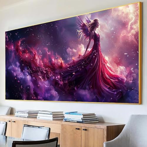 Diamond Painting Wolke Diamond Painting Erwachsene Groß XXL 30x60cm Diamant Painting Bilder Set, 5D Diamond Painting Frau, DIY Cross Stickerei Diamond-Painting Basteln für Wandzimmer Deko Geschenk O-6 von Peepezo