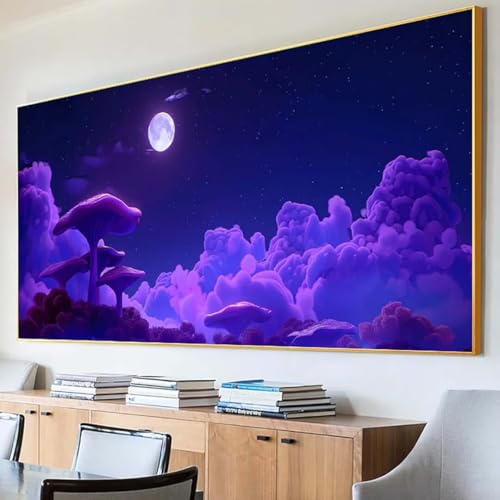 Diamond Painting Wolke Diamond Painting Erwachsene Groß XXL 40x80cm Diamant Painting Bilder Set, 5D Diamond Painting Mond, DIY Cross Stickerei Diamond-Painting Basteln für Wandzimmer Deko Geschenk 5-O von Peepezo