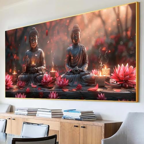 Diamond Painting Zen Diamond Painting Erwachsene Groß XXL 30x60cm Diamant Painting Bilder Set, 5D Diamond Painting Blume, DIY Cross Stickerei Diamond-Painting Basteln für Wandzimmer Deko Geschenk 2-0 von Peepezo