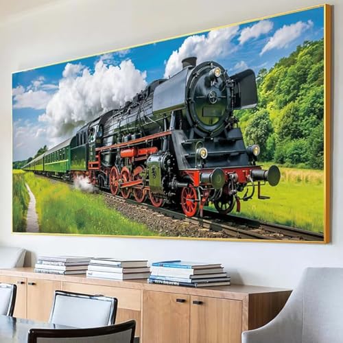 Diamond Painting Zug Diamond Painting Erwachsene Groß XXL 100x200cm Diamant Painting Bilder Set, 5D Diamond Painting Auto, DIY Cross Stickerei Diamond-Painting Basteln für Wandzimmer Deko Geschenk 5-6 von Peepezo