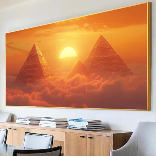 Diamond Painting äGypten Diamond Painting Erwachsene Groß XXL 30x60cm Diamant Painting Bilder Set, 5D Diamond Painting Pyramide, DIY Cross Stickerei Diamond-Painting Basteln für Wandzimmer Deko W-0 von Peepezo