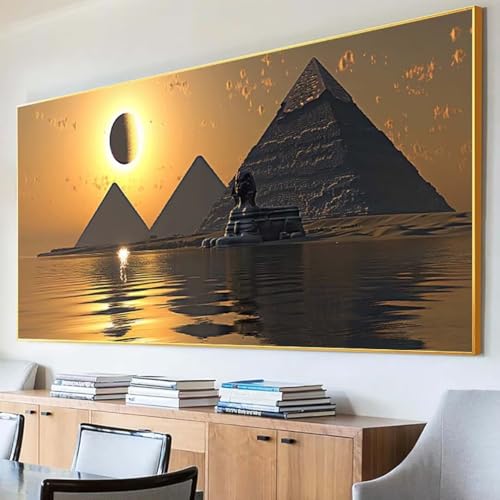 Diamond Painting äGypten Diamond Painting Erwachsene Groß XXL 40x80cm Diamant Painting Bilder Set, 5D Diamond Painting Pyramide, DIY Cross Stickerei Diamond-Painting Basteln für Wandzimmer Deko 4-1 von Peepezo