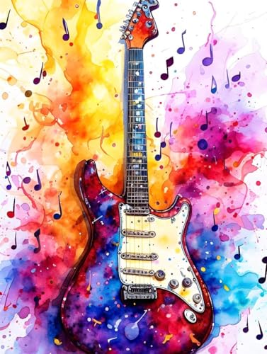 Gitarre Diamond Painting Musikinstrumente Diamond Painting Erwachsene Klein 30x40cm Vollbohrer Diamanten Malerei Bilder Stickerei Bastelset Erwachsene Kinder Home Wand Deko Geschenk für Frauen -10g7r von Peepezo