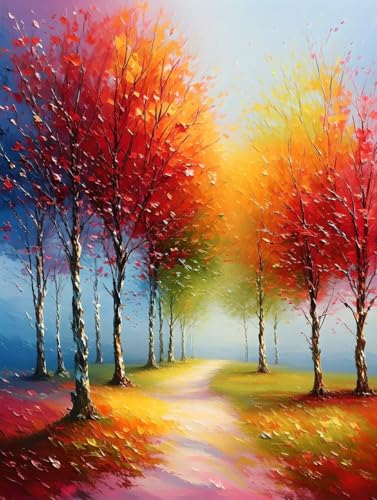 Landschaft Diamond Painting Erwachsene, Baum Diamond Painting Kinder Anfänger DIY 5D Diamant Kunst Stickerei Kreuzstich Bilder Bastelset, Deko Wohnzimmer, Geburtstagsgeschenk für Frauen 30x40cm -26sBc von Peepezo