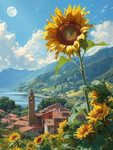 Landschaft Diamond Painting Erwachsene, Blume Diamond Painting Kinder Anfänger 5D Diamant Kunst Stickerei Kreuzstich Bilder Bastelset, Deko Wohnzimmer, Geburtstagsgeschenk für Frauen 50x70cm -12h9s von Peepezo