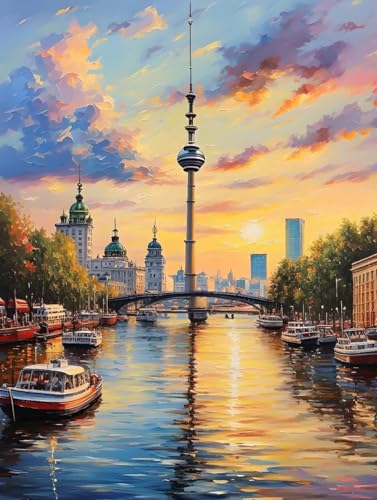 Landschaft Diamond Painting Stadt Diamond Painting Erwachsene Klein 30x40cm Vollbohrer Diamanten Malerei Bilder Stickerei Bastelset Erwachsene Kinder Anfänger Home Wand Deko Geschenk für Frauen -10fYw von Peepezo