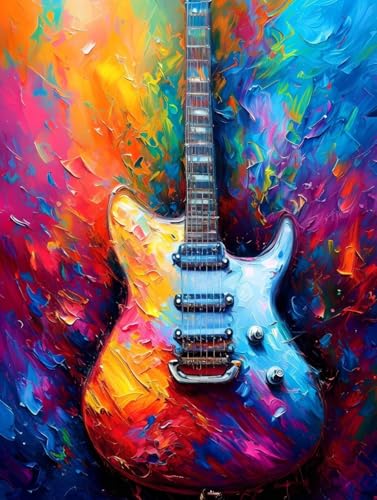 Musikinstrumente Diamond Painting Gitarre Diamond Painting Erwachsene Klein 40x50cm Vollbohrer Diamanten Malerei Bilder Stickerei Bastelset Erwachsene Kinder Home Wand Deko Geschenk für Frauen -19h3r von Peepezo