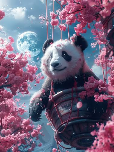 Panda Diamond Painting Erwachsene, Blume Diamond Painting Kinder Anfänger DIY 5D Diamant Kunst Stickerei Kreuzstich Bilder Bastelset, Deko Wohnzimmer, Geburtstagsgeschenk für Frauen 50x70cm -4gLc von Peepezo