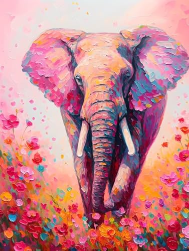 Tier Diamond Painting Erwachsene, Elefant Diamond Painting Kinder Anfänger DIY 5D Diamant Kunst Stickerei Kreuzstich Bilder Bastelset, Deko Wohnzimmer, Geburtstagsgeschenk für Frauen 30x40cm -26hAr von Peepezo