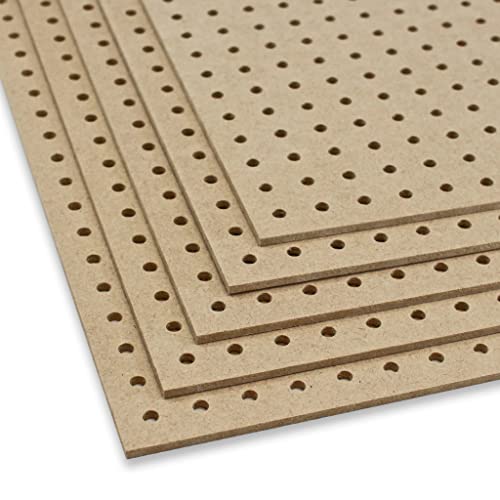 Peggy´s PEGBOARD Mini Lochwand aus Holz (MDF) 50 x 40 x 0,3 cm - Lochung Ø5 mm Abstand 15 mm - roh, unbehandelt - Made in Germany (5) von Pegboard