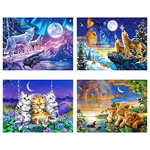 Pehciroe 4 Pack Diamond Painting DIY Diamant Painting Bilder Full Drill Diamant malerei für Erwachsene und Kinder, Dekoration für Home Wall (40×30 cm) von Pehciroe