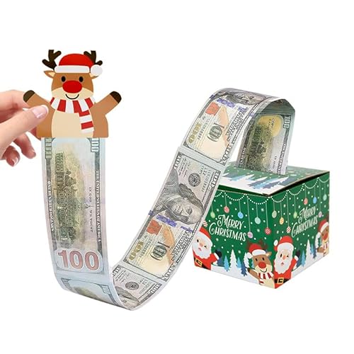 Weihnachts-Spardose für Gastgeschenke, Bargeld, Überraschungsgeschenkboxen für Kinder und Erwachsene, mit 100 transparenten Beuteln, lustiges Weihnachtsgeschenk, für Bargeld als Geschenk für Ihre von Peiking