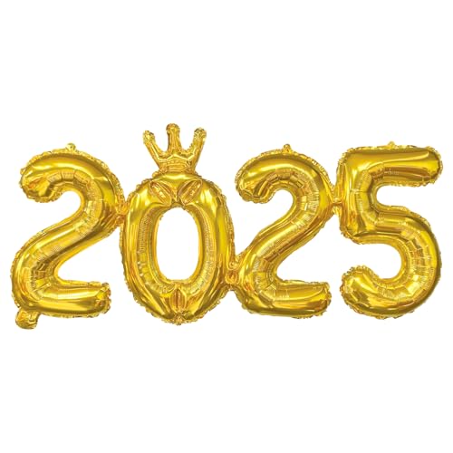 2025 Luftballons Silvester Dekorationen 2025 Luftballons - Happy New Year Dekorationen 2025 16 Zoll 2025 Zahlen Folienballon Party Dekorationen für Silvester Party Supplies (Gold) von Pejlnd