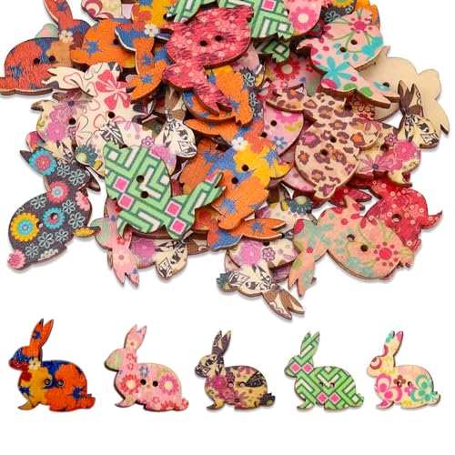 Streudeko Ostern Tischdeko,50Stück Holz Konfetti Mini Hasen Deko Ostern Deko Häschen Streudeko Holz Confetti,DIY Ostern Konfetti Osterdeko für Draußen,Ostern zum Basteln,Oster Tischdeko 32 * 30mm von Pejlnd