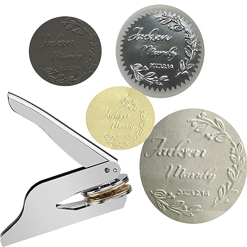 Personalisierte Embosser Buchstempel, benutzerdefinierte Logo Embosser Siegel Stempel für Bibliothek Buch, Hochzeit Embosser Monogramm Hochzeit Initiale Stempel personalisiert Ihr eigenes Design von Pekdi